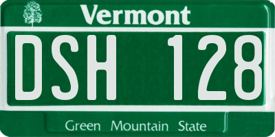 VT license plate DSH128
