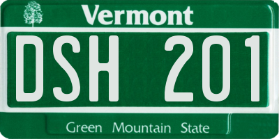 VT license plate DSH201