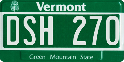 VT license plate DSH270