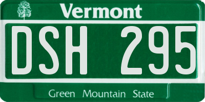 VT license plate DSH295