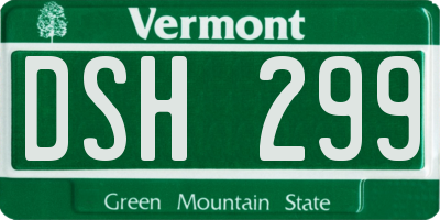 VT license plate DSH299