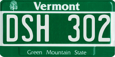 VT license plate DSH302