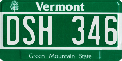 VT license plate DSH346