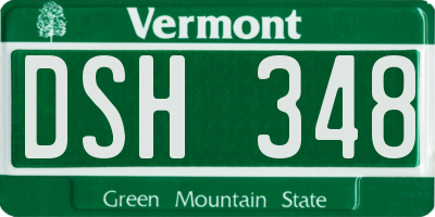 VT license plate DSH348