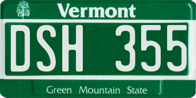 VT license plate DSH355