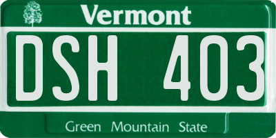 VT license plate DSH403