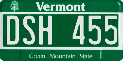 VT license plate DSH455