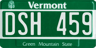 VT license plate DSH459