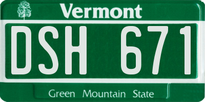 VT license plate DSH671