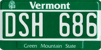 VT license plate DSH686