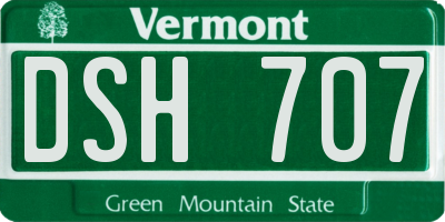 VT license plate DSH707