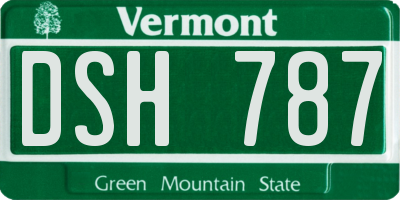 VT license plate DSH787