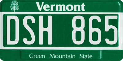 VT license plate DSH865