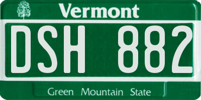 VT license plate DSH882