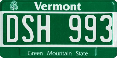 VT license plate DSH993
