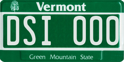 VT license plate DSI000