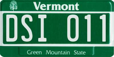 VT license plate DSI011