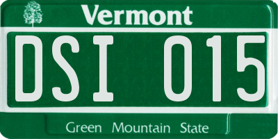 VT license plate DSI015