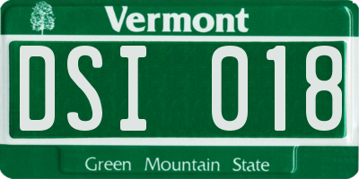 VT license plate DSI018