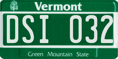 VT license plate DSI032