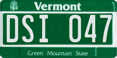 VT license plate DSI047