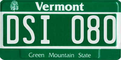VT license plate DSI080