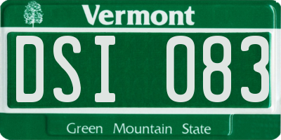 VT license plate DSI083