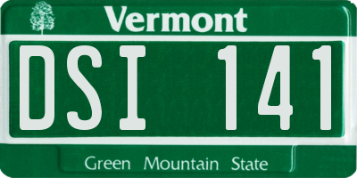 VT license plate DSI141