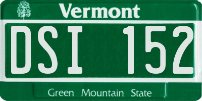 VT license plate DSI152