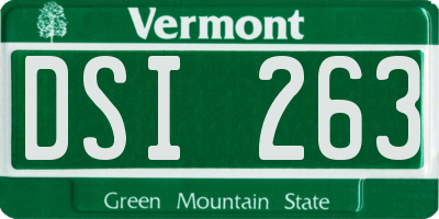 VT license plate DSI263