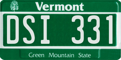 VT license plate DSI331