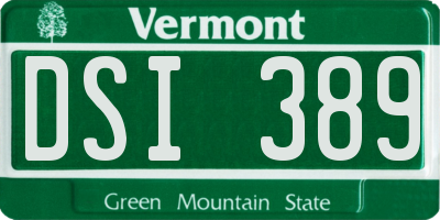 VT license plate DSI389