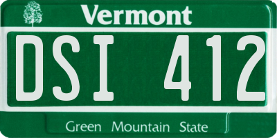 VT license plate DSI412