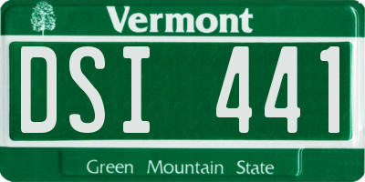 VT license plate DSI441