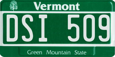 VT license plate DSI509