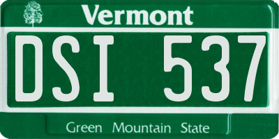 VT license plate DSI537