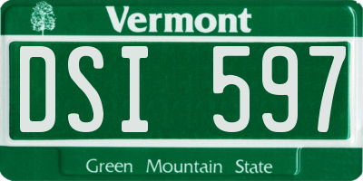 VT license plate DSI597