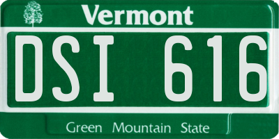 VT license plate DSI616