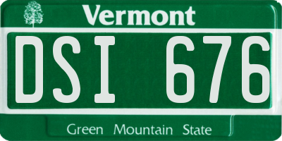 VT license plate DSI676