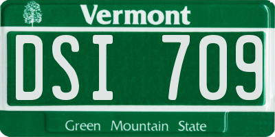 VT license plate DSI709