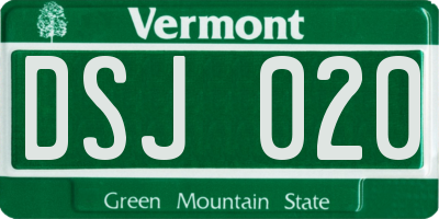 VT license plate DSJ020