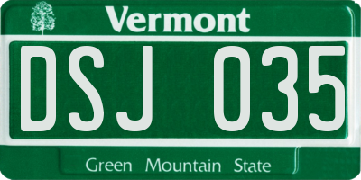 VT license plate DSJ035