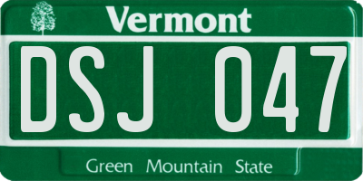 VT license plate DSJ047