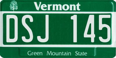 VT license plate DSJ145