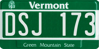 VT license plate DSJ173