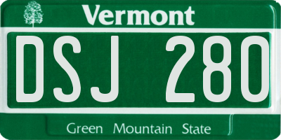 VT license plate DSJ280