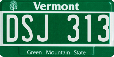 VT license plate DSJ313