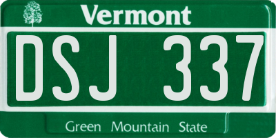 VT license plate DSJ337