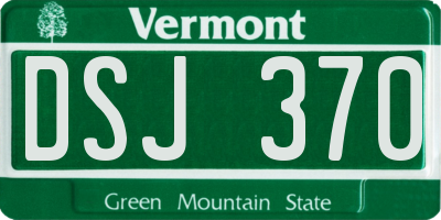 VT license plate DSJ370