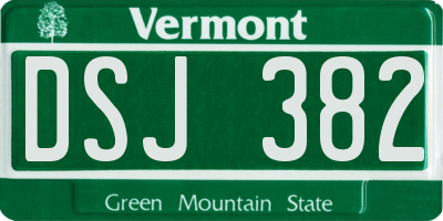 VT license plate DSJ382